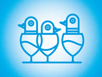 Blue Pigeons bird blue dove draft glass illustration logo pigeon pigeons pub tavern