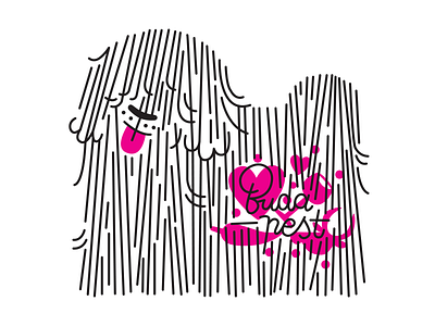 Puli budapest dog hungaricum line art magenta puli