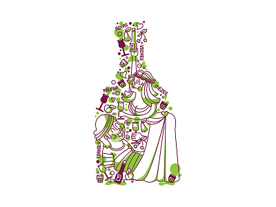 Palinka alcohol dance dotted fun green illustration palinka purple