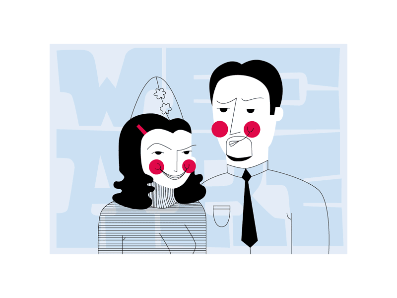 Pantomime Party characters clown illustration gif party pantomime