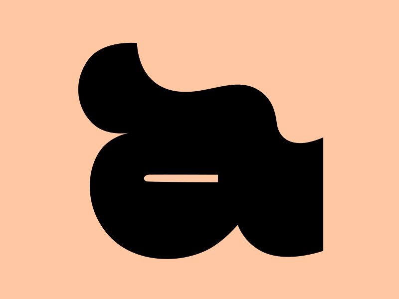 a heavy curly bold letter a fragment lettering