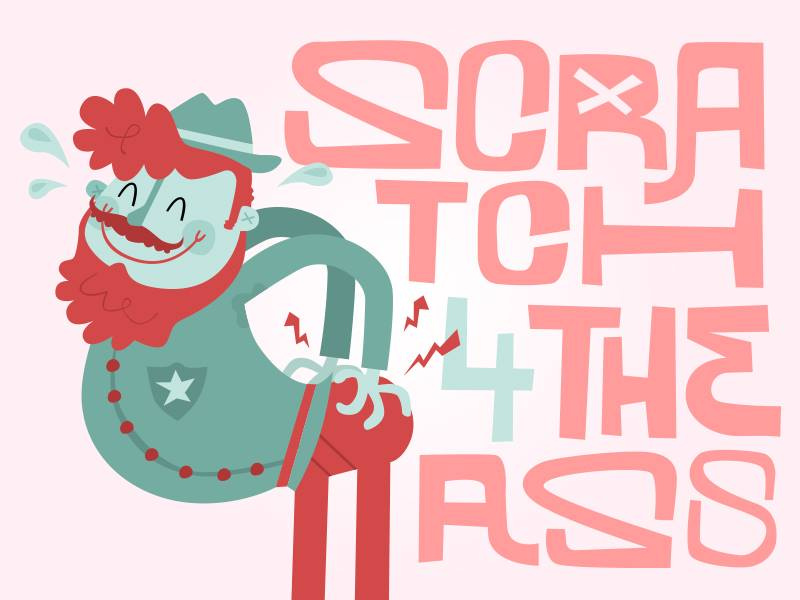 Scratch for the Ass ranger figurative scratch itchy illustration