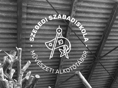 Szegedi Szabadiskola art calipers camp fish lineart logo school summer swim