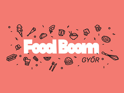 Food Boom festival food gourmet icon lettering logo