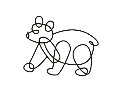 Bear bear deconstructed icon lineart preschool