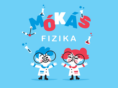 Mókás Fizika children fun funny glasses illustration lab physics science