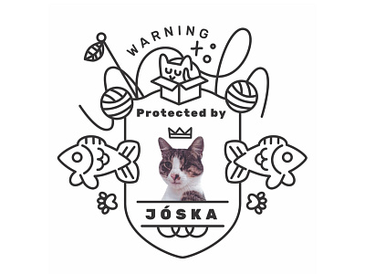 Jóska, the cat animals cat child children icons kitty line art