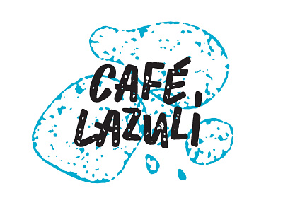 Café Lazuli brand identity brush calligraphy lettering logo vector