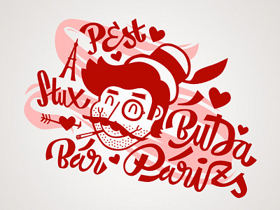 Stux character design cigarette digital lettering face illustration lettering man moustache script