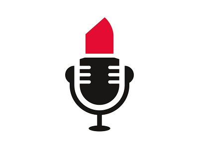 Feminist Podcast Logo audio beauty female girl lips lipstick logo logodesign logoforsale logoidea logoinspiration microphone mouth podcast podcasting radio red sexy studio woman