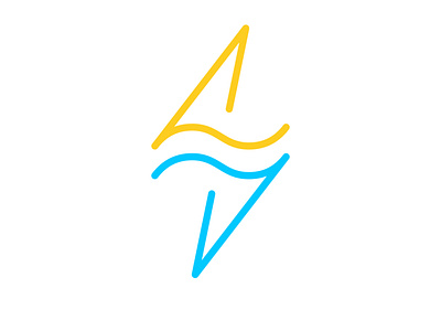 Electric Surf Logo beach blue charger ecology electric electricity lightning logo logoconcept logodesign logoidea logoinspiration logoinspire ocean power sea surf water wave yellow