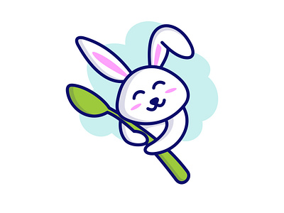 Simple and cute logo for profile picture for an instagram account about  floristry with a rabbit