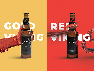 RED VIKING labels beer colors dual trend gold red identity label myth packaging red red black stationary viking