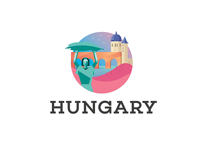 Hungary in a nutshell :) branding city colors concept hungary identity illustration logo stationery tender