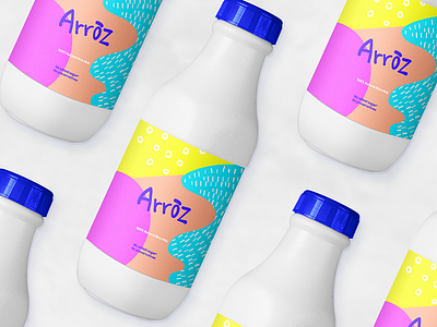 Rice milk label and logo design colors design identity illustration label logo packaging typography