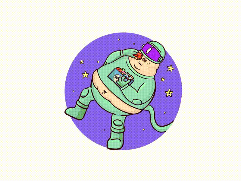 Fat astronaut adobedraw astronaut bagel colors donut fat illustration ipad space