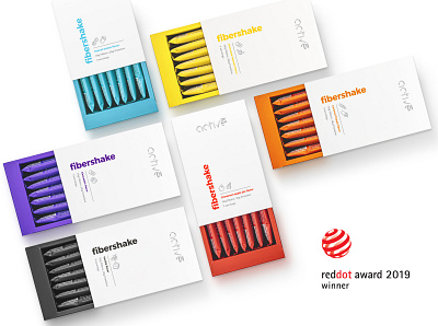Activé fibershake packaging design activé awards colors fibershake packaging packagingdesign reddot