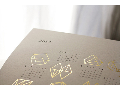 2013 Prisms Calendar foil gold foil letterpress