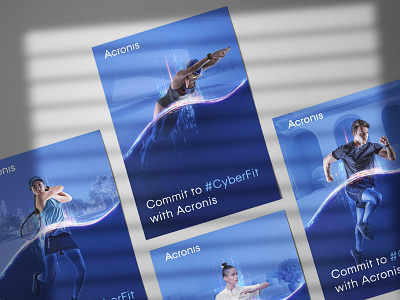 Acronis #CyberFit Сhallenge 3d acronis blue branding city cyber cyberfit design fit photoshop poster print print design