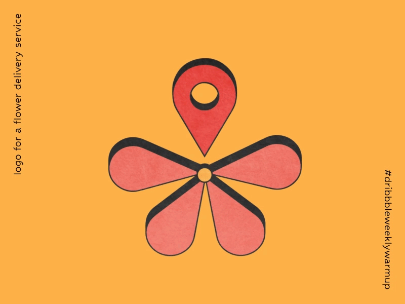 A logo for flower delivery service 2d 2danimation aftereffects delivery design flower location logo logoanimation logodesign motion graphics