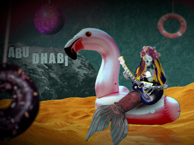 Mermaid for Promo video 2danimation aftereffects animation collage collageanimation doughtnut event flamingo mermaid music rockmusic