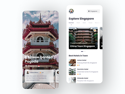 Travel App - Explore Singapore app app design clean cool design ios iphone iphone x simple ui travel app ui ui ux uiux ux
