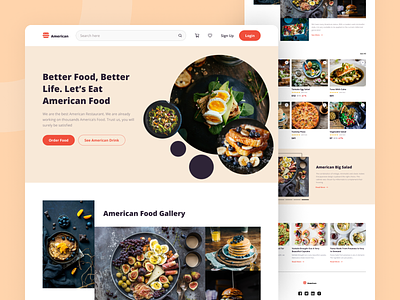American Resto | Online Shop UI Kit app clean food food app food web ui ui kit ui ux ux webdesign website