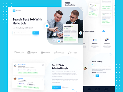 Hello Job - Job Website clean job job website landing page ui ui design uiux web webdesign website