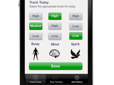 Mind, Body, Spirit Tracker app icons iphone