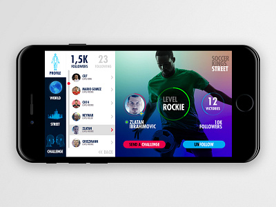 Sks Followers app design futbol game ios iphone product soccer ui ux