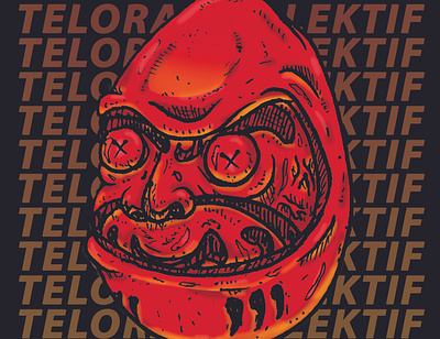 Daruma Egg character drawing illustration monster sketch