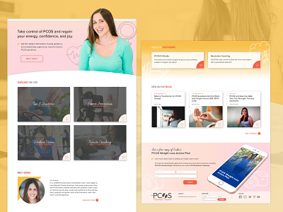 PCOS Personal Trainer Website brand identity creative strategy exercise fitness fitness coach health coach nutritionist pcos personal branding personal trainer site design ui ux womens health