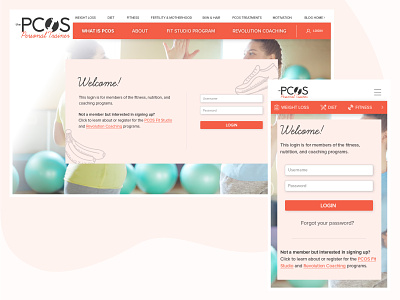 Login Page | Women's Fitness & Health Coaching fitness health health coach login login area login page members area personal training site design ui ux womens health
