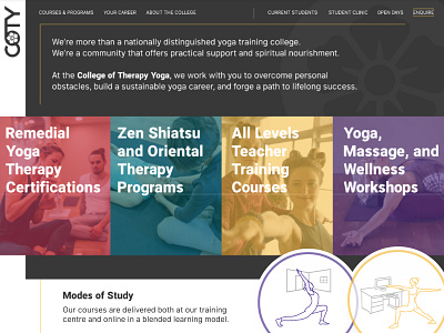 Yoga College Site | Banner Area brand identity college education site design ui univeristy ux website yoga yoga course yoga studio yoga training