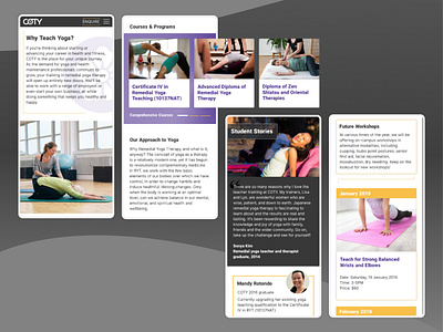 Yoga College Mobile education education website training center ui ux yoga yoga courses yoga school yoga site yoga therapy yoga training