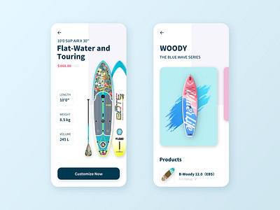 Surfboard Mobile App app design mobile app design ui