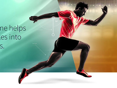 Hero Image angles arrows athlete running sprinter ui web design
