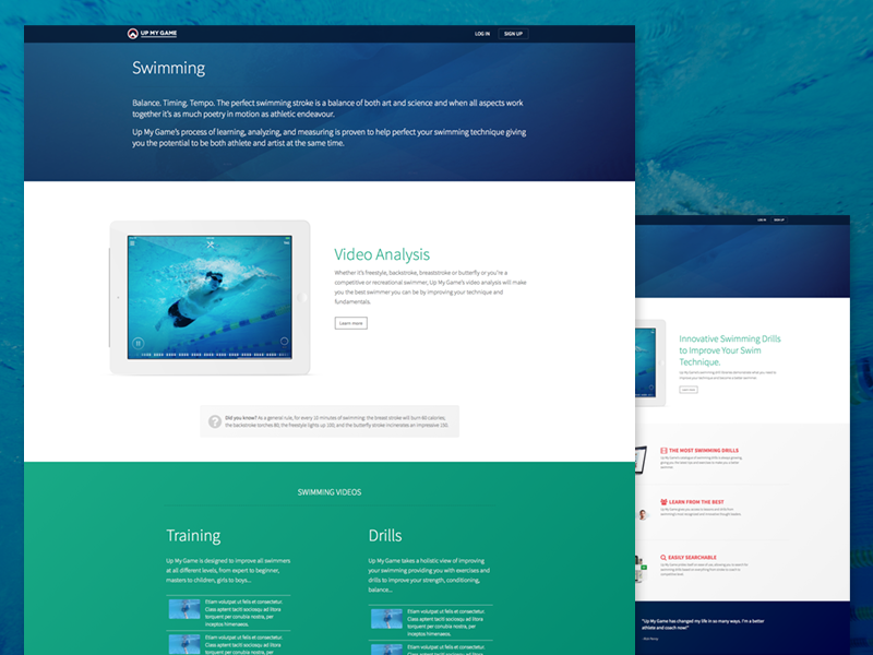 Swimming Technique Page by Tim Foster on Dribbble