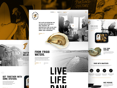 Fortune Oysters Website Design branding food grunge illustration layout logo madewithxd modern oysters scroll effects texture ui ux web web design wordpress