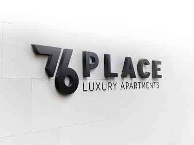 76 Place Luxury Apartments 76 branding logo typography wordmark