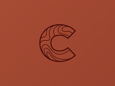 Wooden C branding c icon logo design texture tree wood