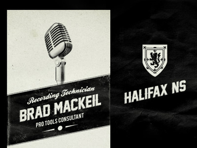 Brad Mackeil - Recording Tech Biz Cards