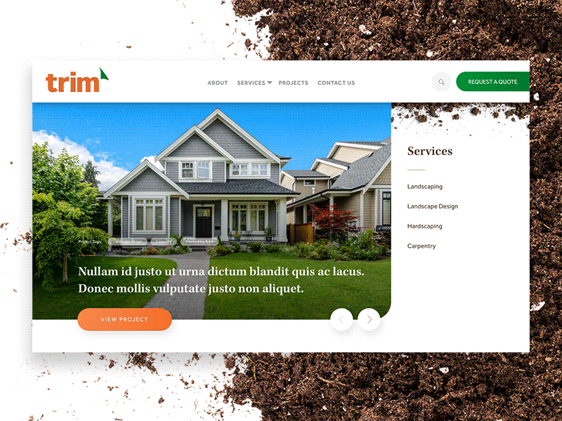 Trim Landscaping - Website branding gallery grass green landscaping typography ui ux web design wireframes xd