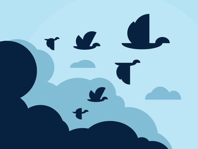 Branding WP Migrate DB Pro birds branding delicious brains fly geese icon illustration logo migrate triangle vector wordpress