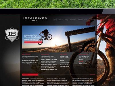 Ideal Bikes - Website ReDesign bike interface redesign web design