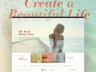 Bend Beauty Website Design beauty website branding skin care soft texture typography ui ux warm web web design website