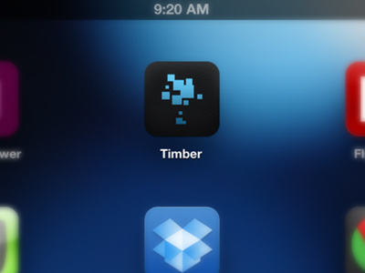 Timber iPad App - Icon Final app interactive ipad magazine portfolio resume timber