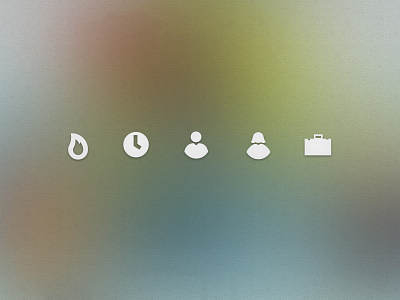 UI Icons brief case clock female flames icons male ui user interface
