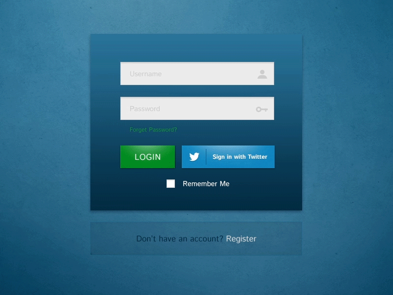 Login User Interface - Animated Sequence