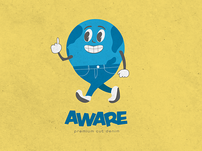 Branding Design for Aware Denim brand identity branding denim environment graphic design illustration jeans logo logotype retro mascot